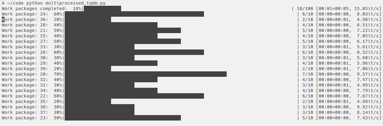 Progress bars while running